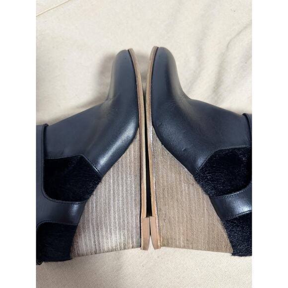 MM6 Margiela Boots Womens Size 40 Black Wedge Fur Ankle Made In Italy - Picture 13 of 13